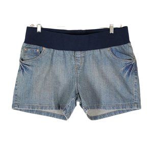 Planet Motherhood Maternity Jean Shorts Size XL 16-18 Blue Denim Stretch